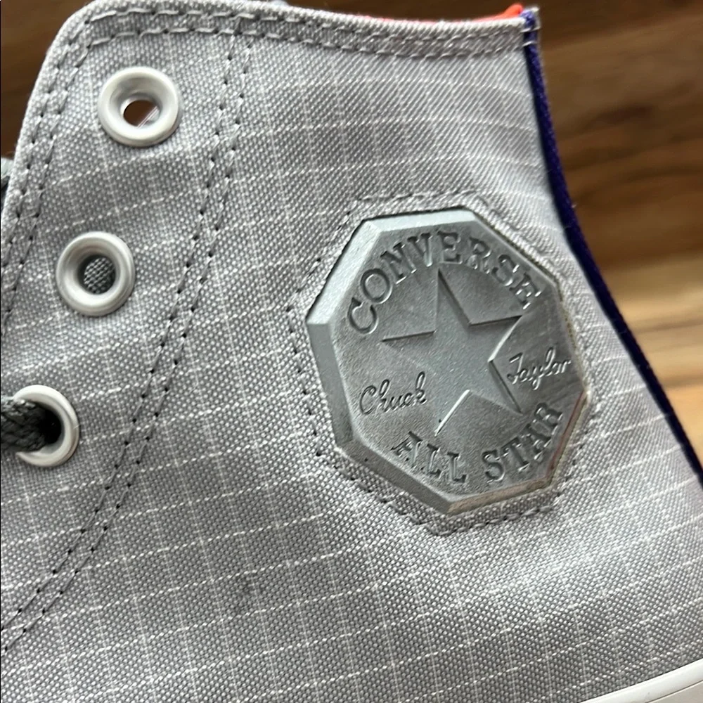 Converse Gray and Orange High-Tops